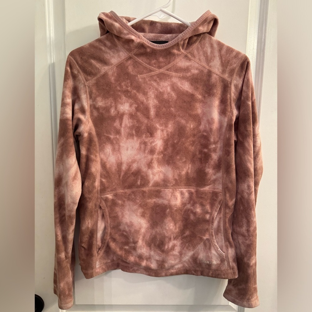 Patagonia Micro D-Luxe Hoody Tie Dye Dusty Rose Mauve Pink Lightweight Medium